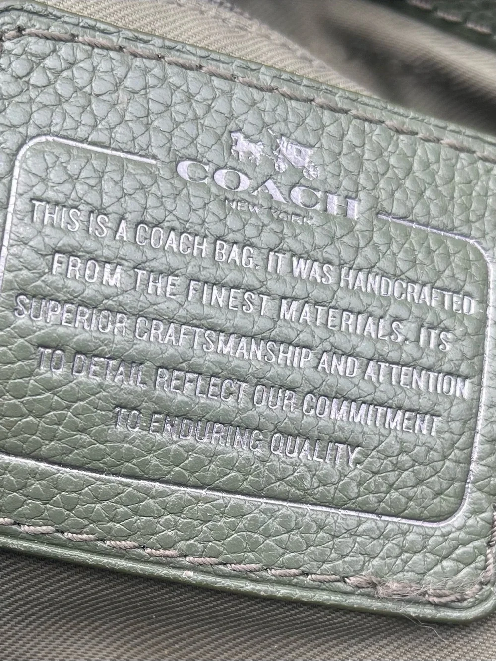 Coach Edie Pebble Leather Shoulder Bag – Green Turnlock Closure Purse Supple